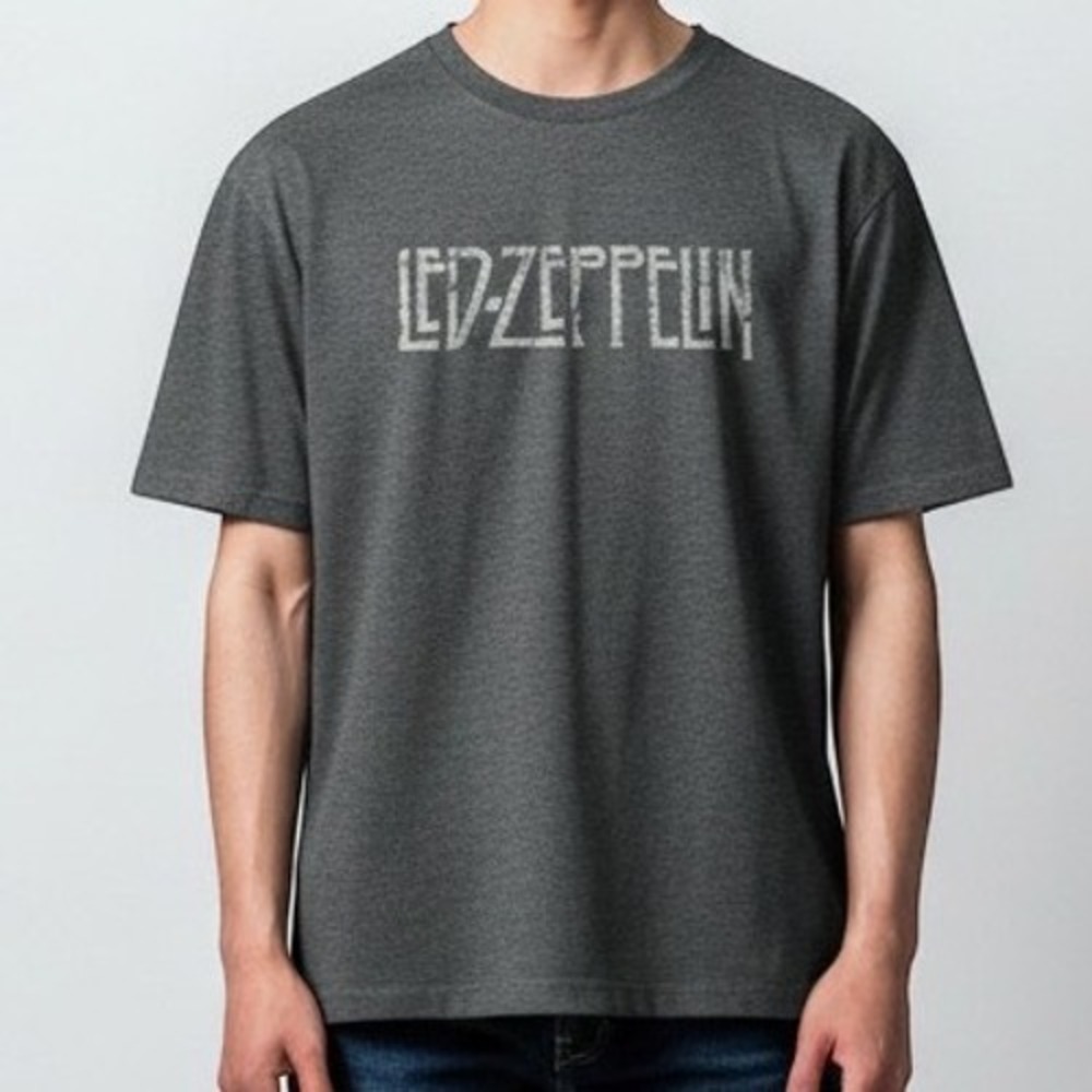 Harvar Led Zeppelin T Shirt Mens XL Gray Short Sleeve Distressed Logo Band Tee